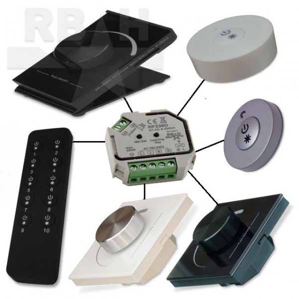 230V LED dimmer afstandsbediening / puls